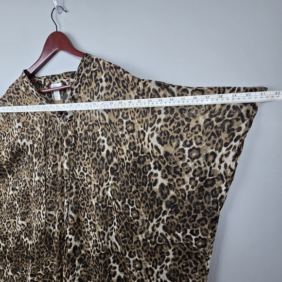 Nordstrom Rack Animal Print‎ Caftan Cover Up lady kimono One Size Brown Leopard - Picture 15 of 15